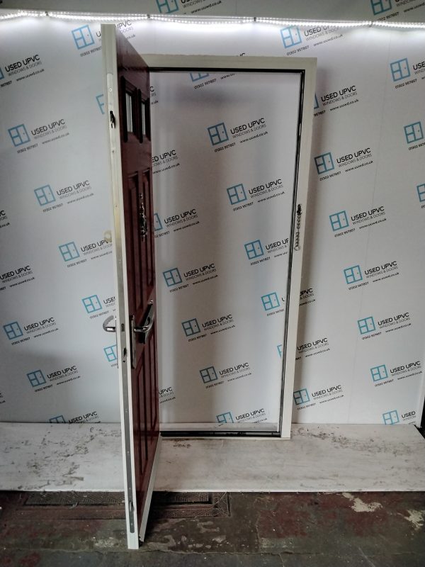 Used Red Composite Front Door 890mm x 2065mm C8D28 - Image 3