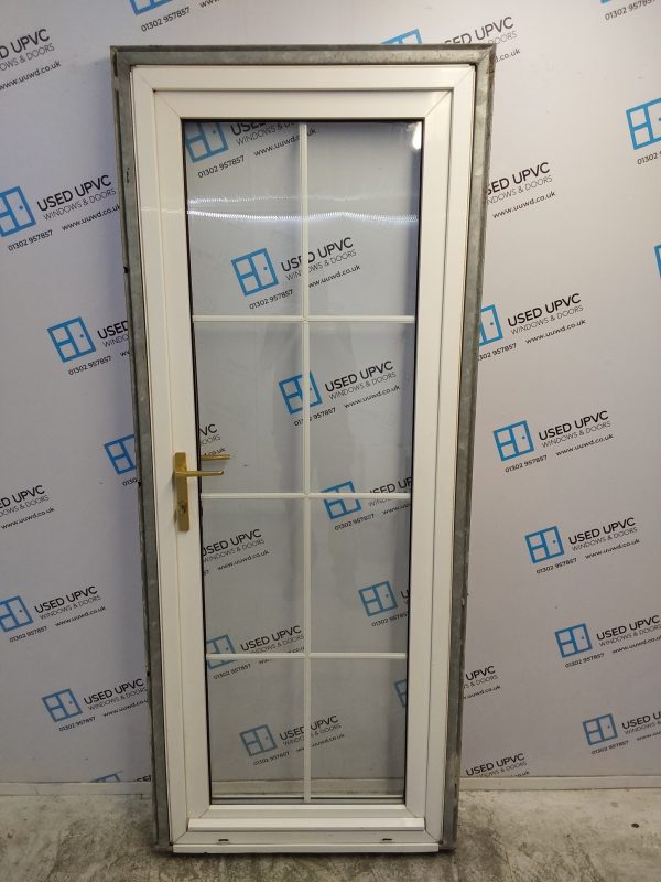 Used White Upvc Full Glass Back Door 850mm x 2070mm 0716