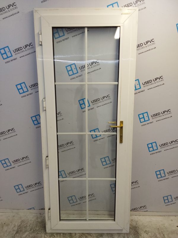 Used White Upvc Full Glass Back Door 850mm x 2070mm 0716 - Image 2
