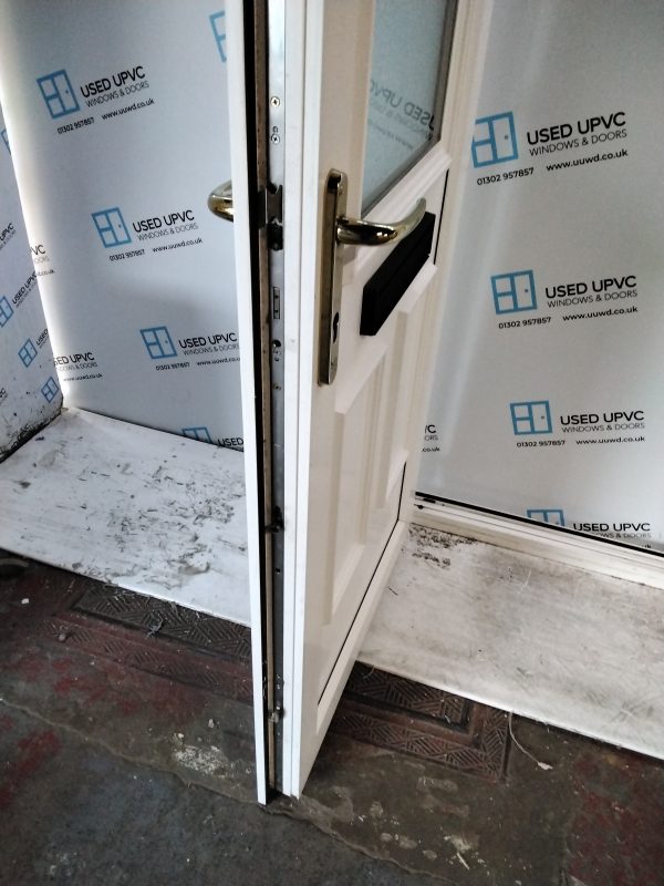 Used White Upvc Front Door And Toplight 905mm x 2390mm (Reduce To 875mm x 2390mm) 0848 - Image 5