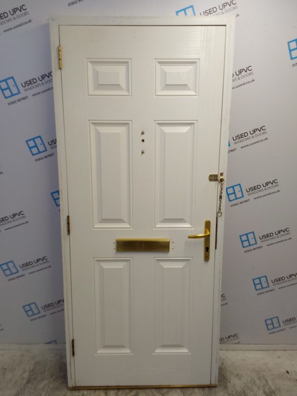 Used White Composite Front Door 910mm x 2080mm C8D30 - Image 2