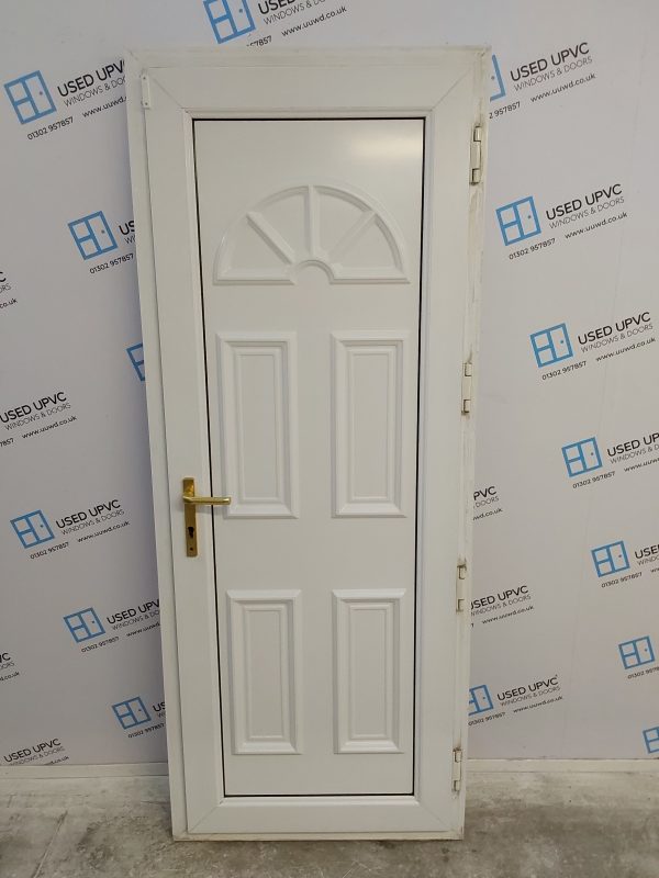 Used White Upvc Back Door 815mm x 2045mm C6034 - Image 2