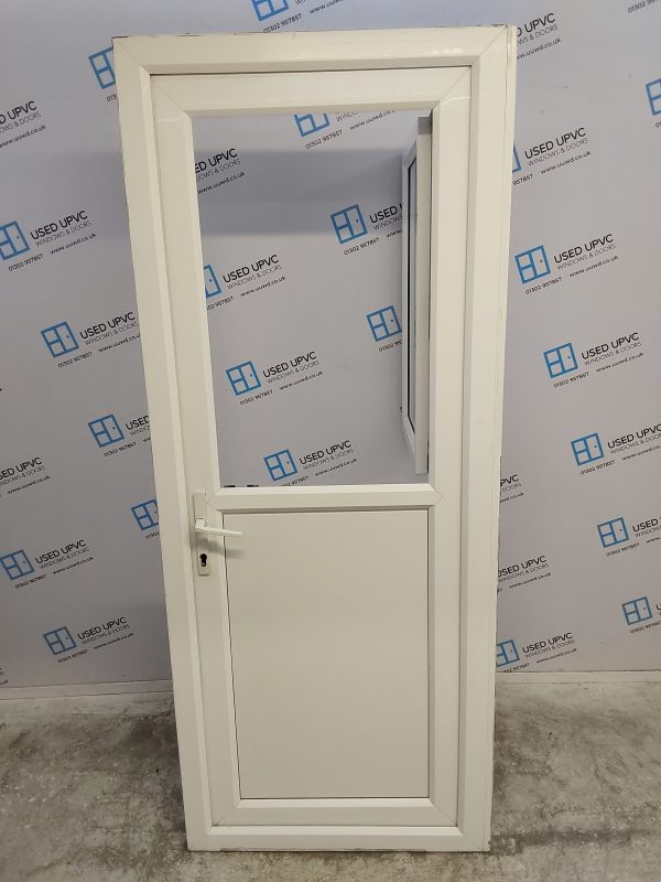 Used White Upvc Stable Back Door 835mm x 2040 (reduce to 815mm) C6066 - Image 4