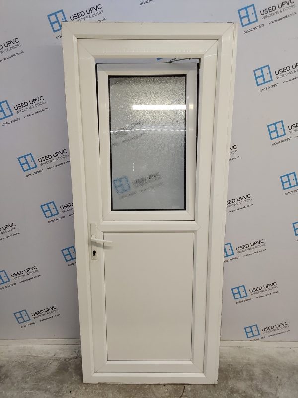 Used White Upvc Stable Back Door 835mm x 2040 (reduce to 815mm) C6066 - Image 3