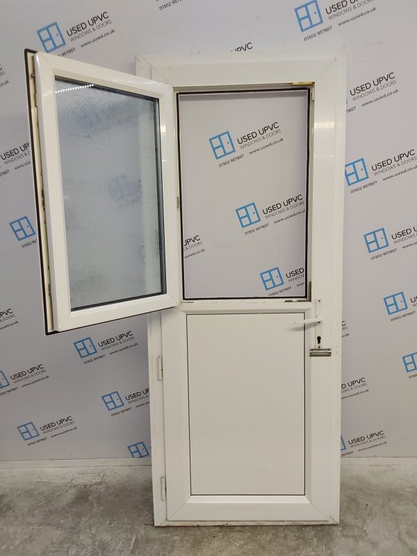 Used White Upvc Stable Back Door 835mm x 2040 (reduce to 815mm) C6066 - Image 6
