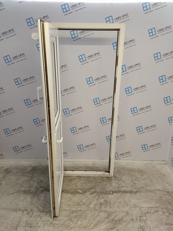 Used White Upvc Stable Back Door 835mm x 2040 (reduce to 815mm) C6066 - Image 9