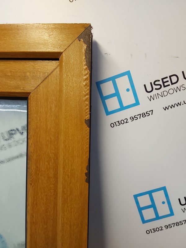 Used Oak Upvc Back Door 930mm x 2090mm (reduce to 910mm) C6044 - Image 4