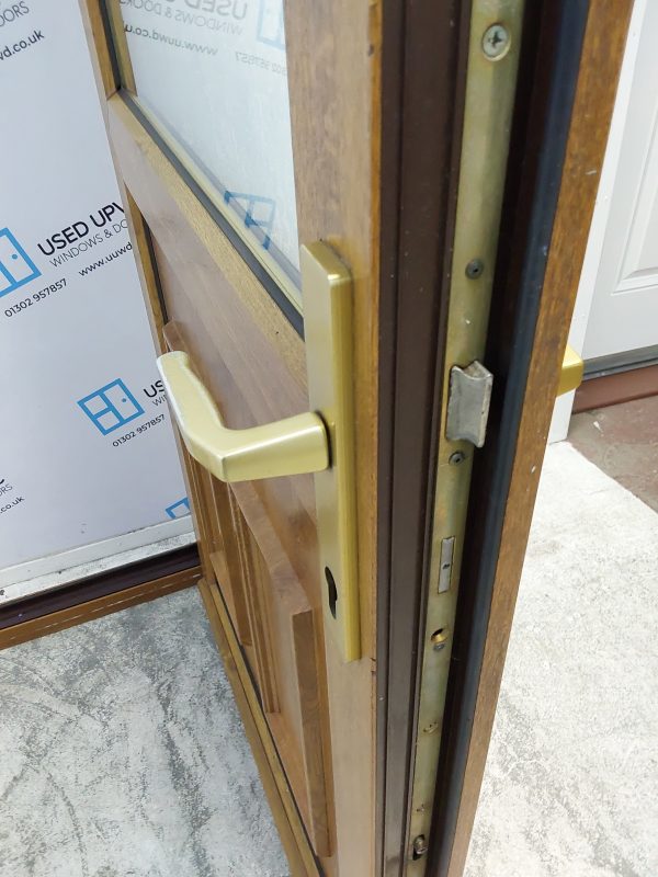Used Oak Upvc Back Door 930mm x 2090mm (reduce to 910mm) C6044 - Image 7