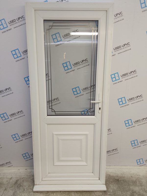 Used White Upvc Back Door 895mm x 2145mm (reduce to 875mm) C8D08
