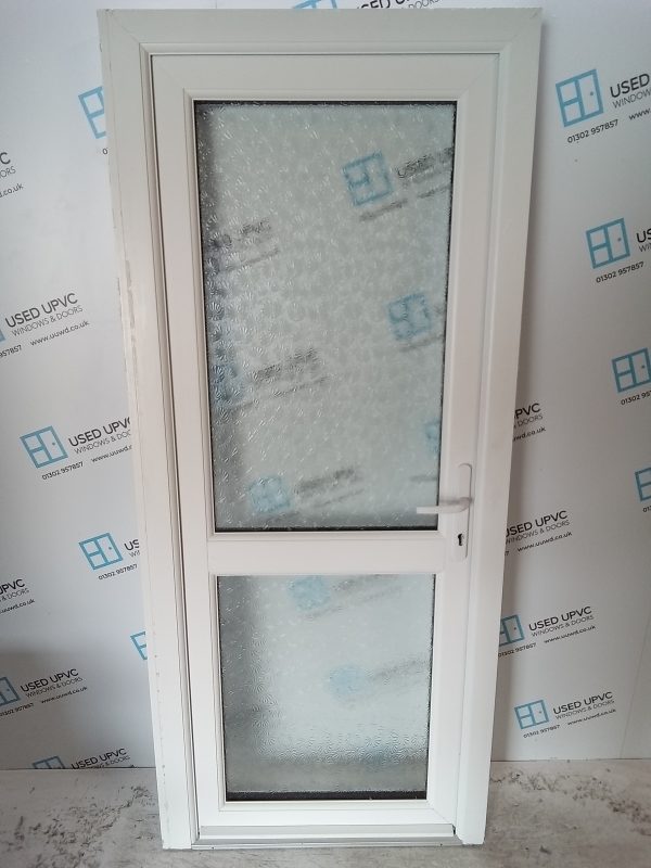 Used White Upvc Back Door 890mm x 2050mm (Reduce To 870mm) C8D10
