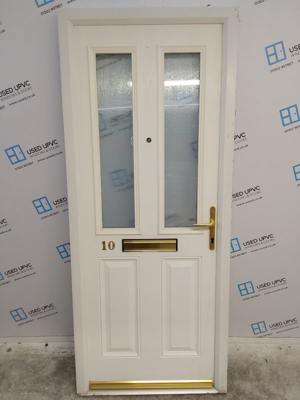 Used White Composite Front Door 860mm x 2060mm 0134