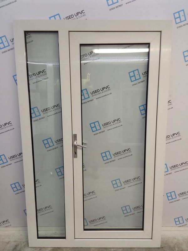 Used White Upvc Full Glass Door And Side Panel 1315mm x 2115mm DS008