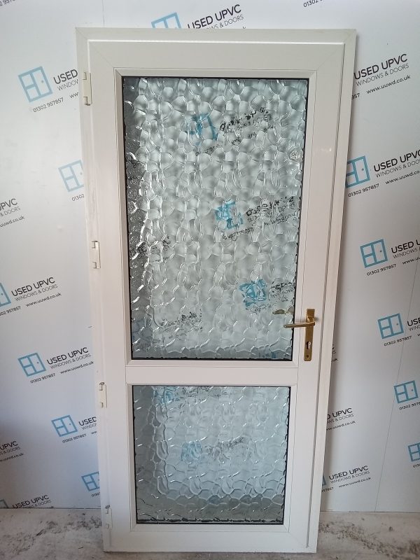 Used White Upvc Back Door 920mm x 2050mm C6063 - Image 2