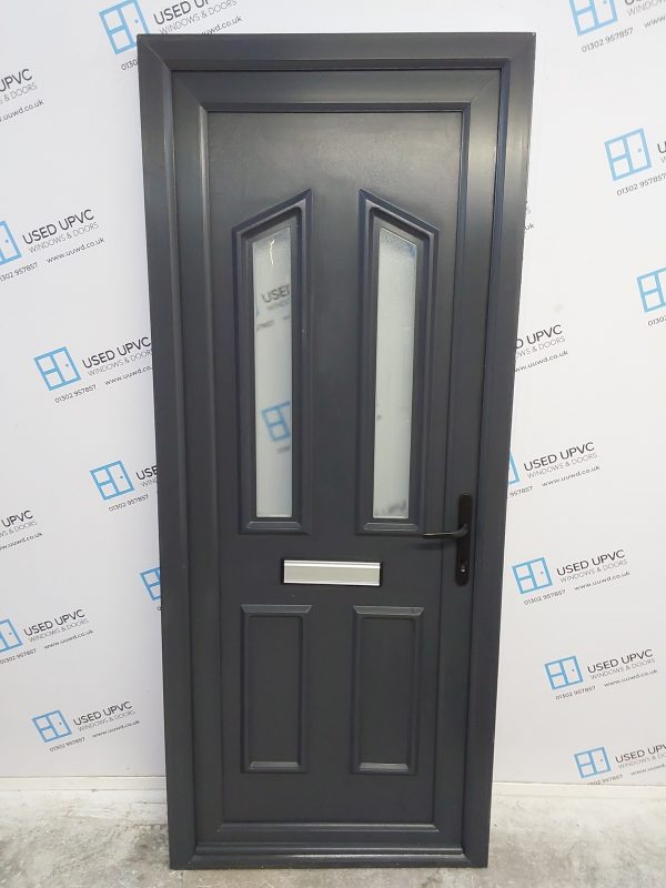 Used Anthracite Grey Upvc Front Door 865mm x 2085mm C8D61