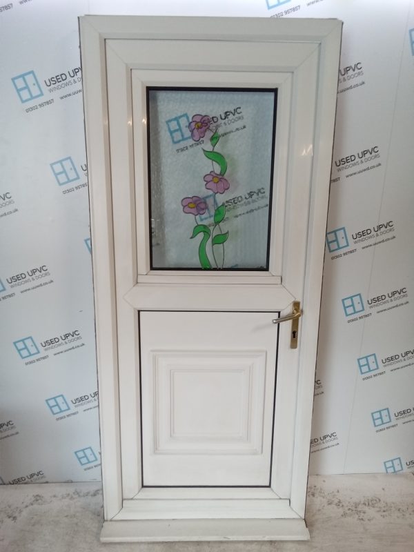 Used White Upvc stable Back Door 925mm x 2100mm C8D40