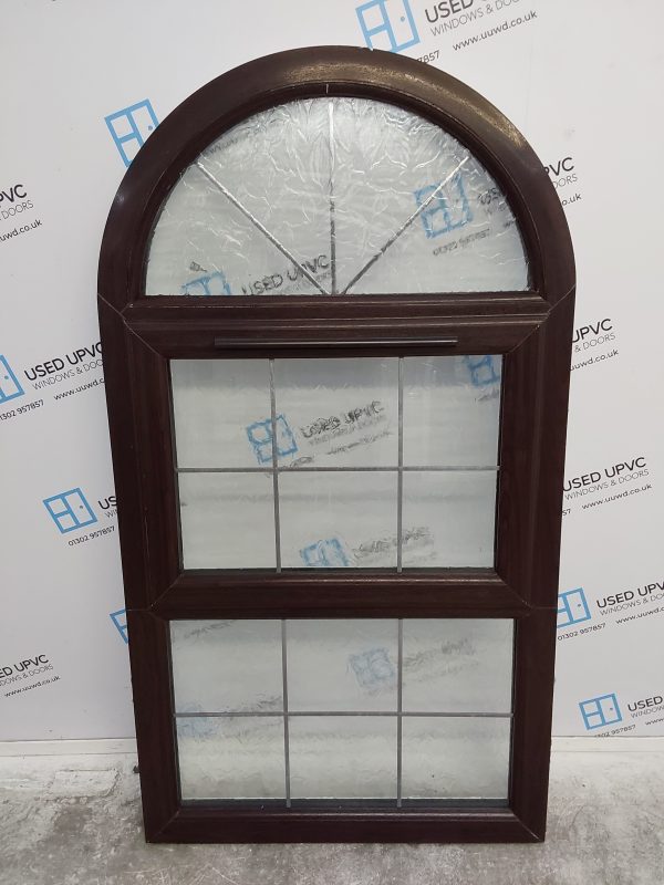 Used Rosewood Upvc Arch Window 890mm x 1640mm LW0006