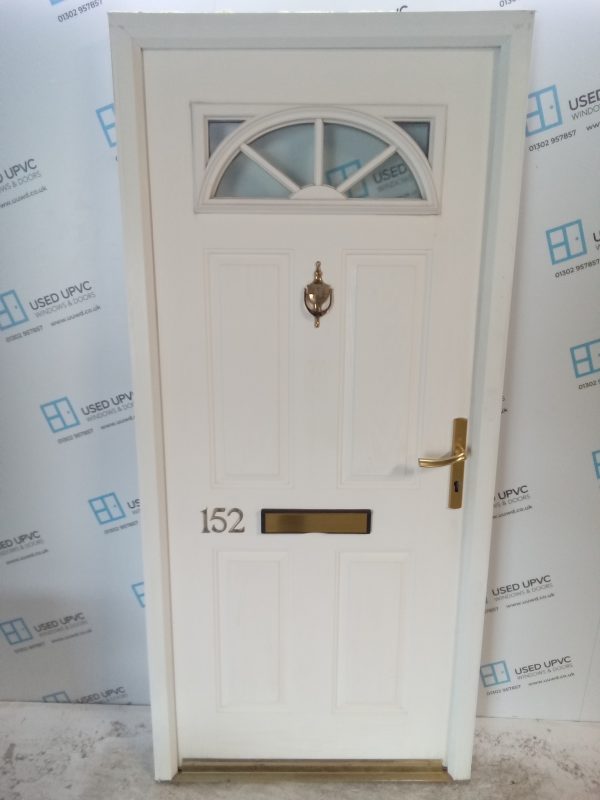 Used White Composite Front Door 960mm x 2090mm C9D26