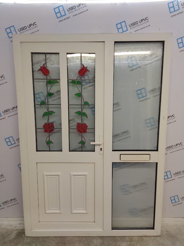 Used White Upvc Front Door And Side Panel 1480mm x 2090mm DS054