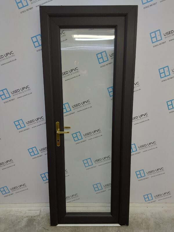 Used Black Upvc Full Glass Back Door 800mm x 2070mm (reduce to 780mm) 0794