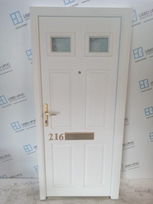 Used White Composite Front Door 890mm x 1960mm C9D40