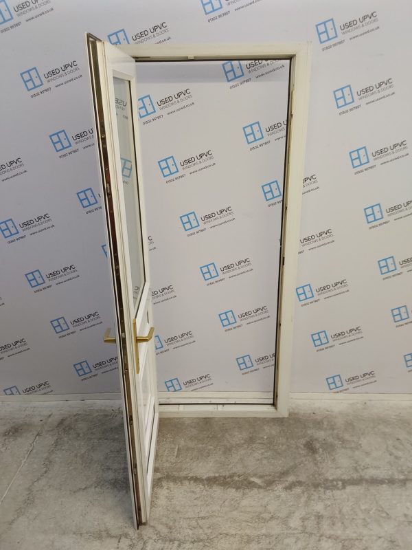 Used White Upvc Back Door 890mm x 2060mm (reduce to 850mm) outwards opening 0279 - Image 3