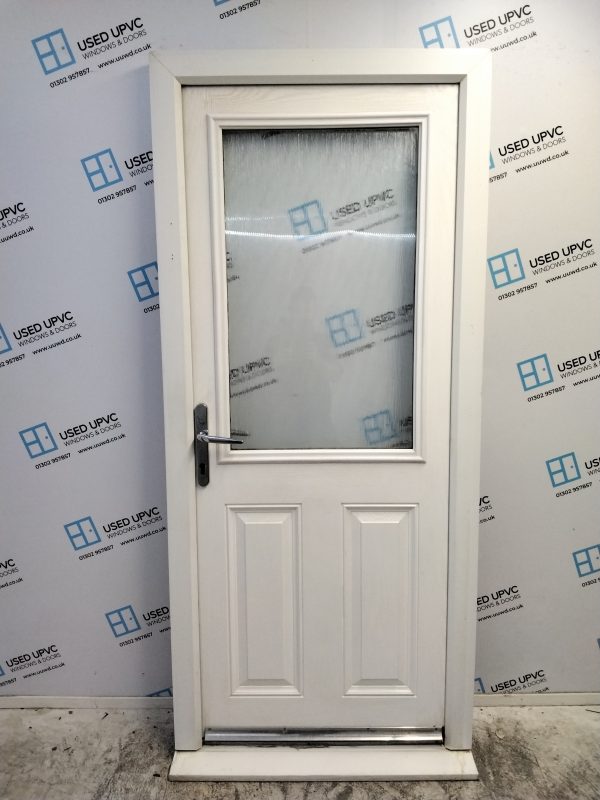 Used White Composite Back Door 905mm x 2030mm 0848
