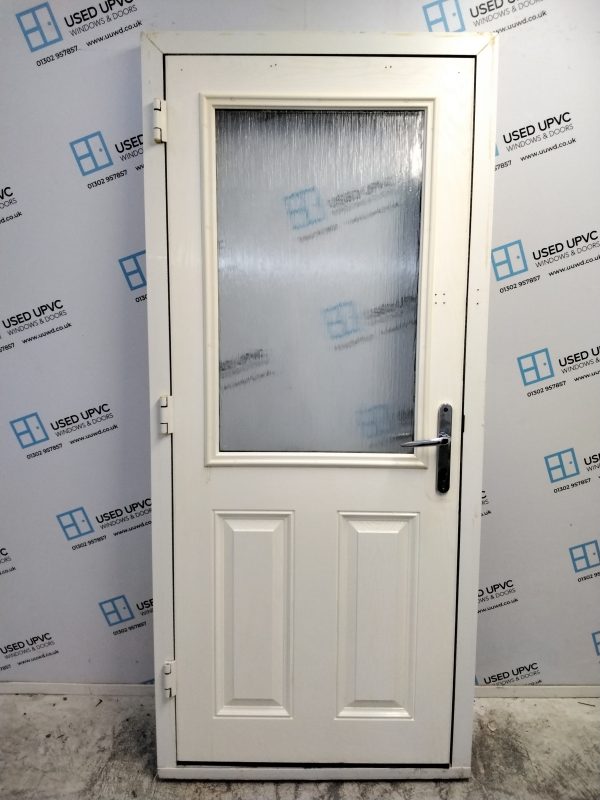 Used White Composite Back Door 905mm x 2030mm 0848 - Image 2
