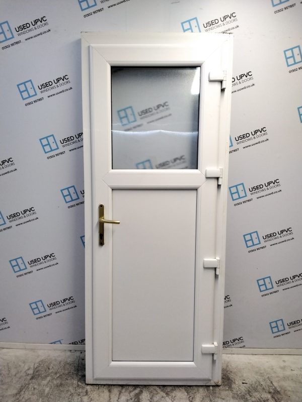 Used White Upvc Back Door 820mm x 2040mm (Reduce To 800mm x 2020mm) C8D14 - Image 2