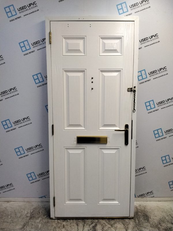 Used White Composite Front Door 860mm x 1990mm 0856 - Image 2
