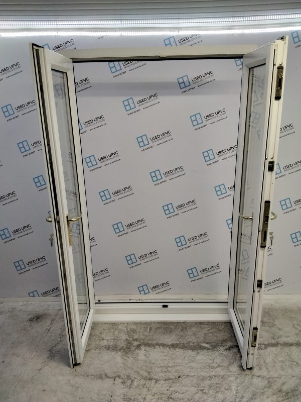 Used White Upvc French Doors 1300mm x 2100mm EA20 - Image 3