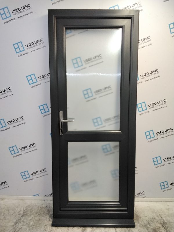 Used Anthracite Grey Upvc Back Door 835mm x 2070mm C8D19