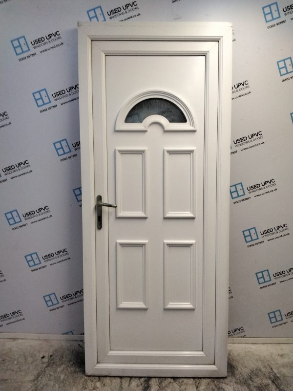 Used White Upvc Back Door 900mm x 2170mm (Reduce To 900mm x 2145mm) C6043