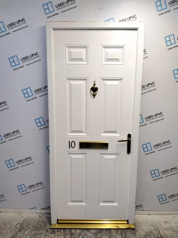 Used White Composite Front Door 905mm x 2080mm C11D14