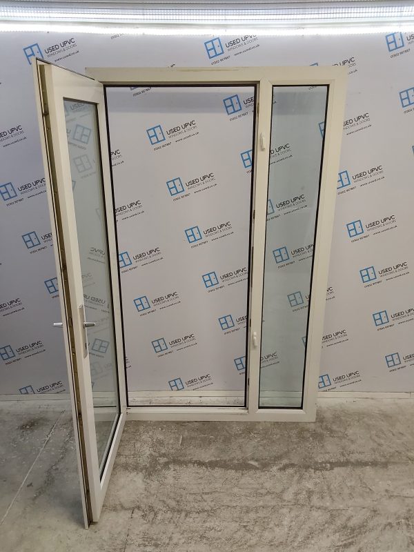 Used White Upvc Full Glass Door And Side Panel 1315mm x 2115mm DS008 - Image 3