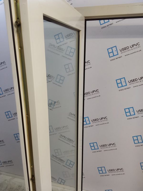 Used White Upvc Full Glass Door And Side Panel 1315mm x 2115mm DS008 - Image 4