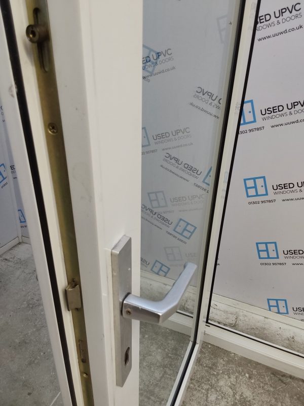 Used White Upvc Full Glass Door And Side Panel 1315mm x 2115mm DS008 - Image 5