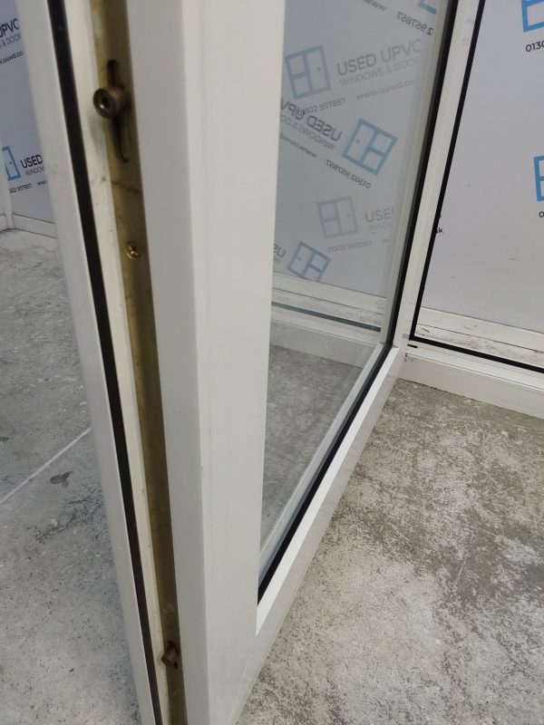 Used White Upvc Full Glass Door And Side Panel 1315mm x 2115mm DS008 - Image 6