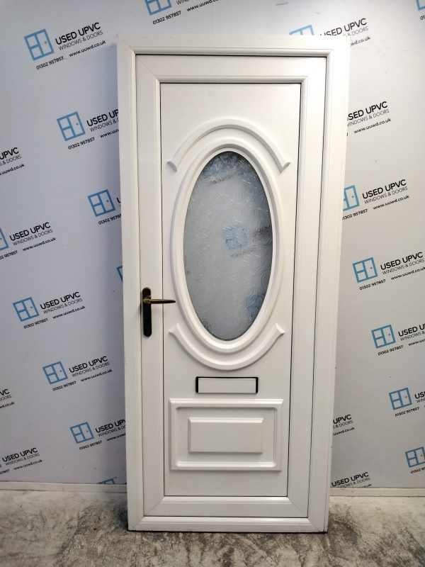 Used White Upvc Front Door 890mm x 2070mm (Reduce To 875mm x 2070mm) C6079