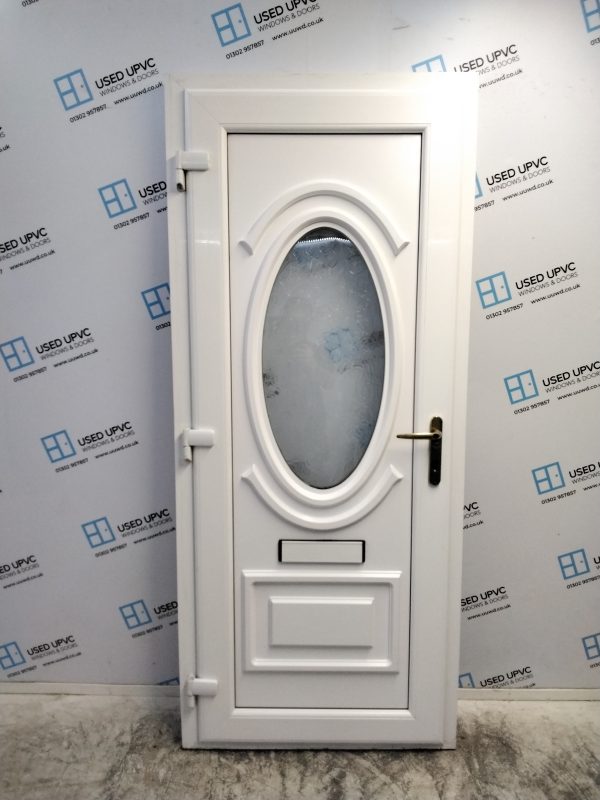 Used White Upvc Front Door 890mm x 2070mm (Reduce To 875mm x 2070mm) C6079 - Image 2