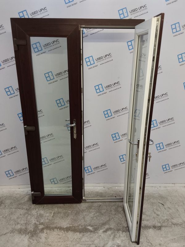 Used Rosewood Upvc French Doors 1200mm x 2030mm EA5 - Image 3