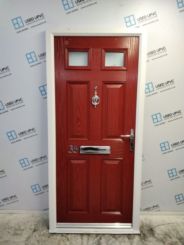 Used Red Composite Front Door 930mm x 2000mm 0206