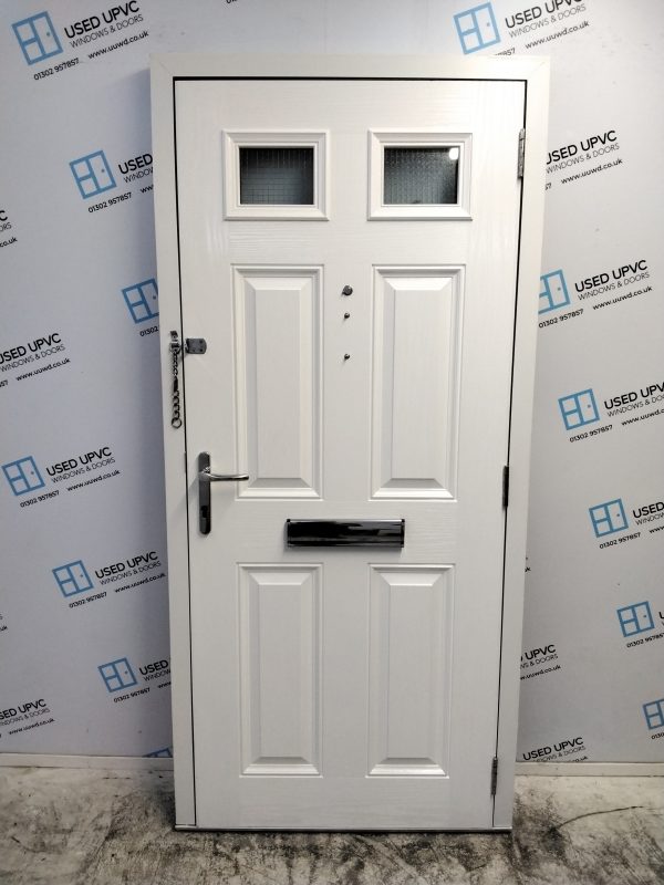 Used Red Composite Front Door 930mm x 2000mm 0206 - Image 2