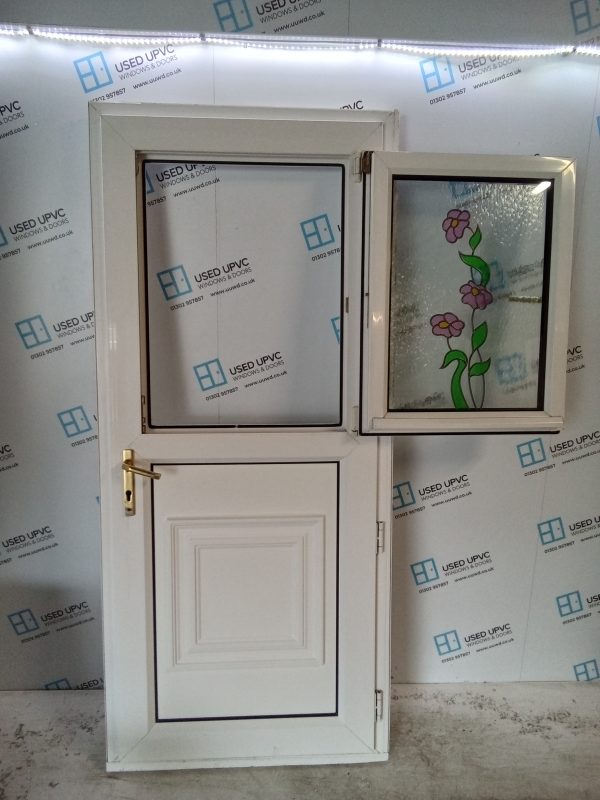 Used White Upvc stable Back Door 925mm x 2100mm C8D40 - Image 5