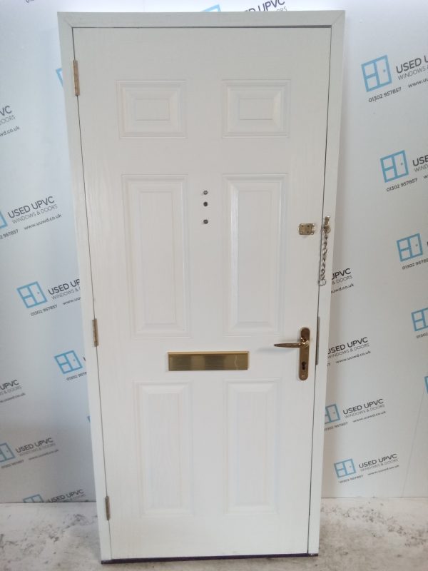 Used White Composite Front Door 910mm x 2065mm C8D34 - Image 2