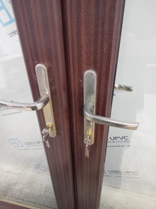 Used Woodgrain Upvc French Doors (Outwards Opening) 1660mm x 2145mm EA10 - Image 2