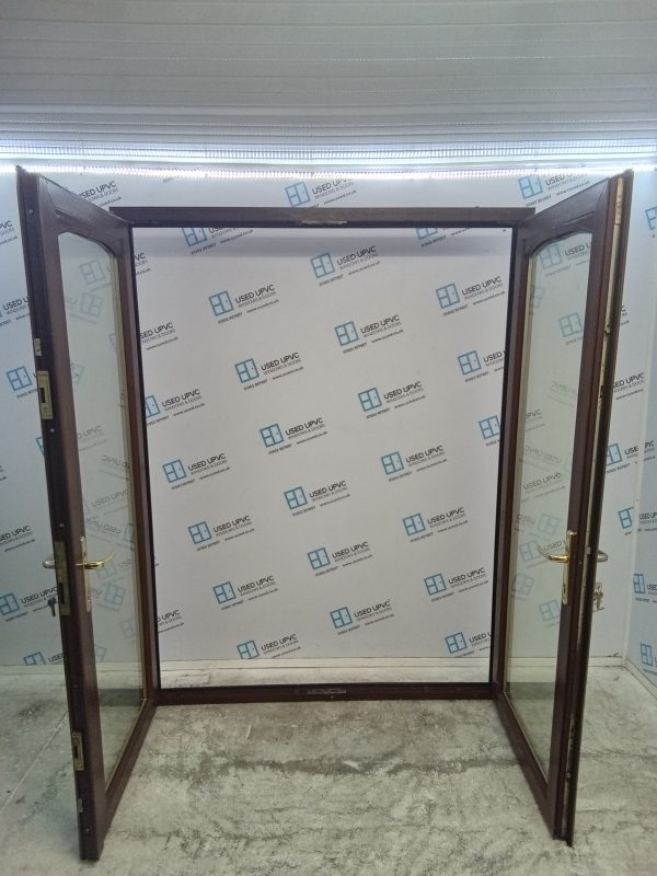 Used Woodgrain Upvc French Doors (Outwards Opening) 1660mm x 2145mm EA10 - Image 3