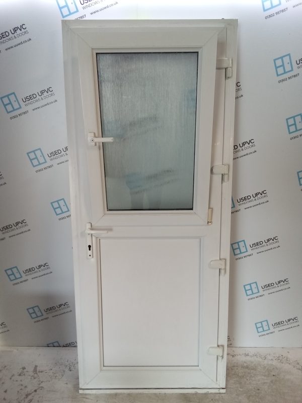Used White Upvc stable Back Door 890mm x 2115mm (Reduce To 870mm) C9D31 - Image 3