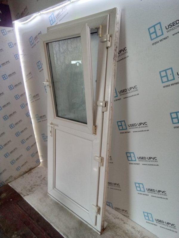 Used White Upvc stable Back Door 890mm x 2115mm (Reduce To 870mm) C9D31 - Image 4