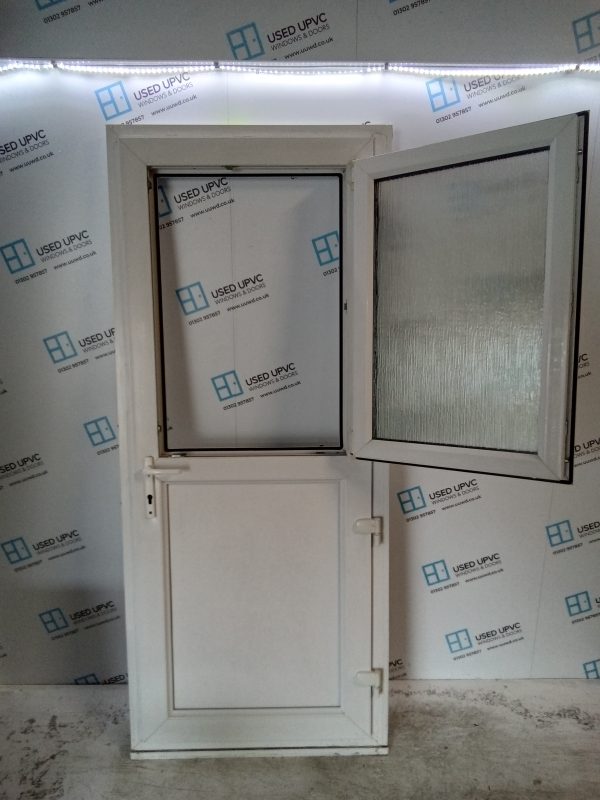 Used White Upvc stable Back Door 890mm x 2115mm (Reduce To 870mm) C9D31 - Image 5
