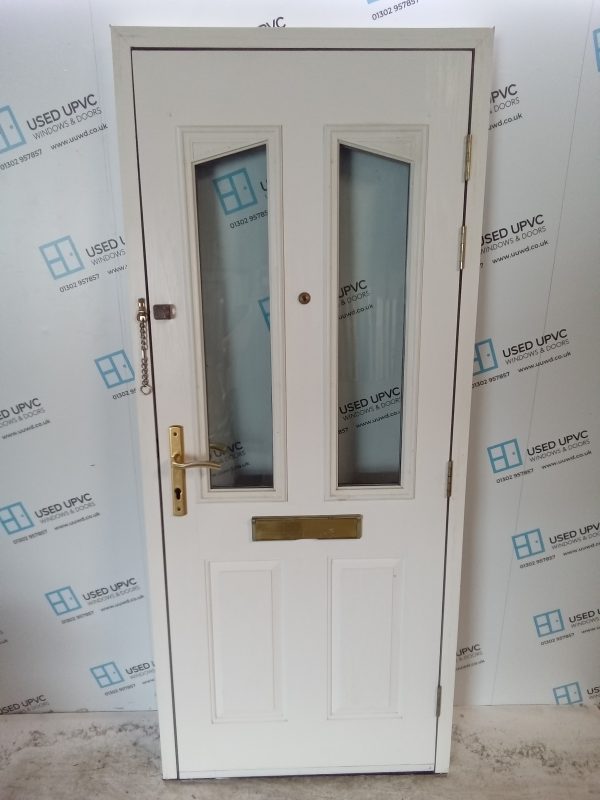 Used Red Composite Front Door 900mm x 2090mm C9D32 - Image 2